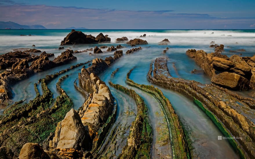 Bay of Biscay in the Basque Coast Geopark near Bilbao, Spain