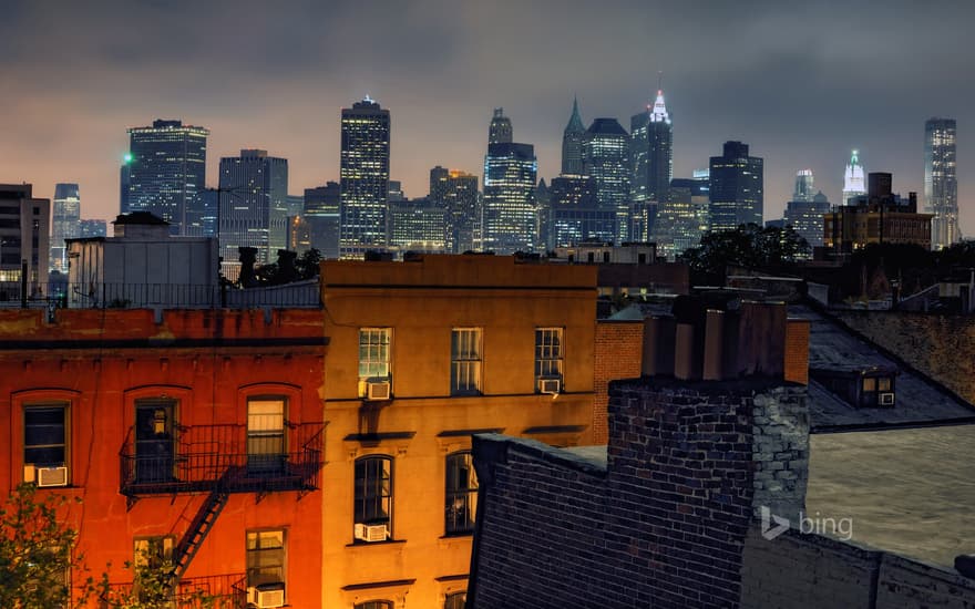 Manhattan’s Financial District as seen from Brooklyn Heights, New York