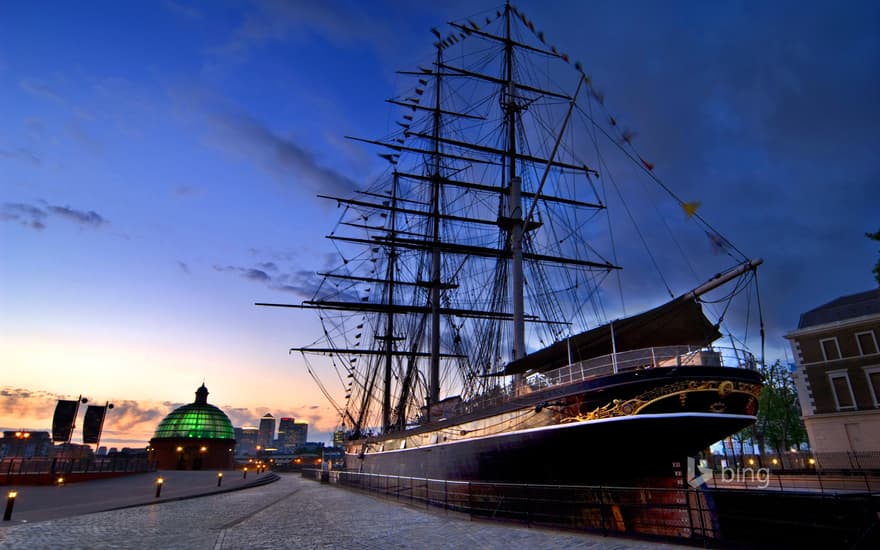 The Cutty Sark at night, Greenwich, London