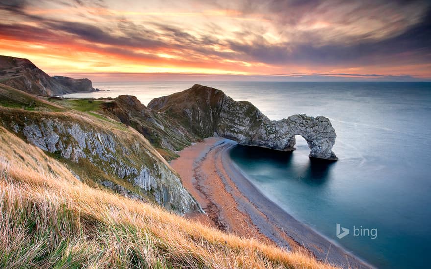 Durdle Door at sunrise, Dorset, England