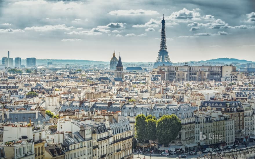 View of Paris, France, with the Eiffel Tower