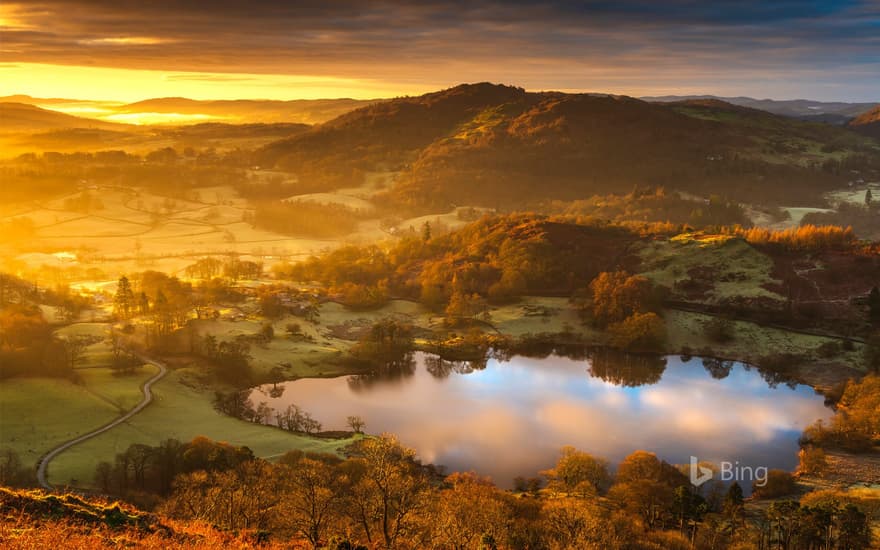 Loughrigg Tarn sunrise, Ambleside, Lake District