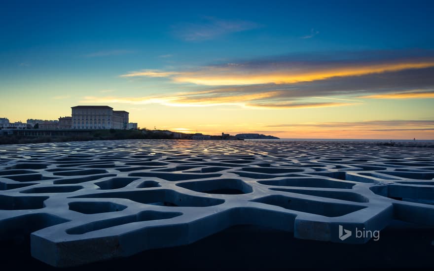 Palais du Pharo at dusk in Marseille, Provence-Alpes-Côte d'Azur, France