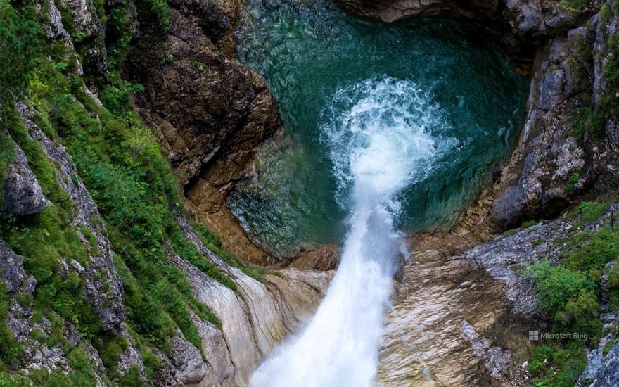 Waterfall at Pöllat Gorge near Neuschwanstein Castle, Bavaria, Germany