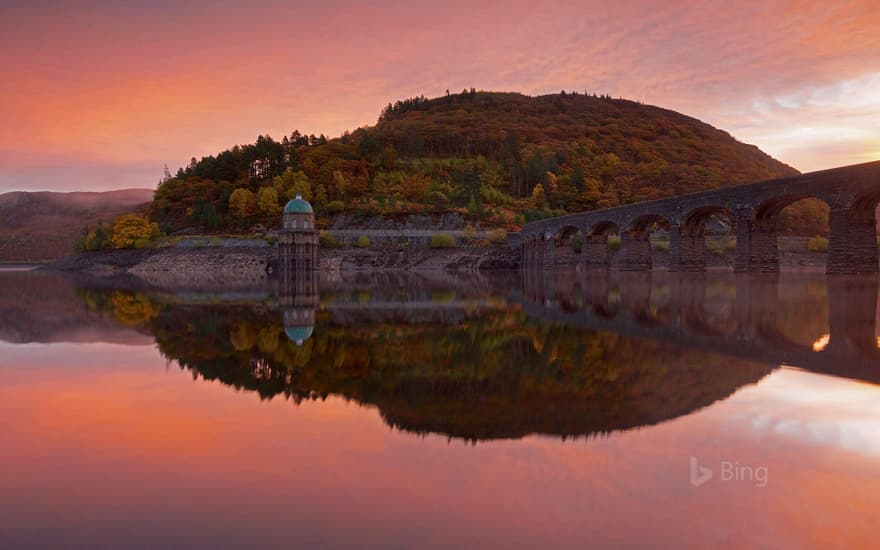 Garreg Ddu Dam in the Elan Valley of Wales