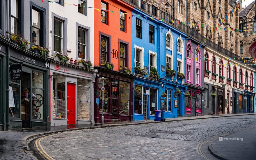 Victoria Street in Edinburgh, Scotland