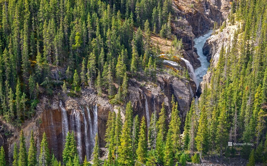 Waterfalls in Sunwapta Valley, Jasper National Park, Canada