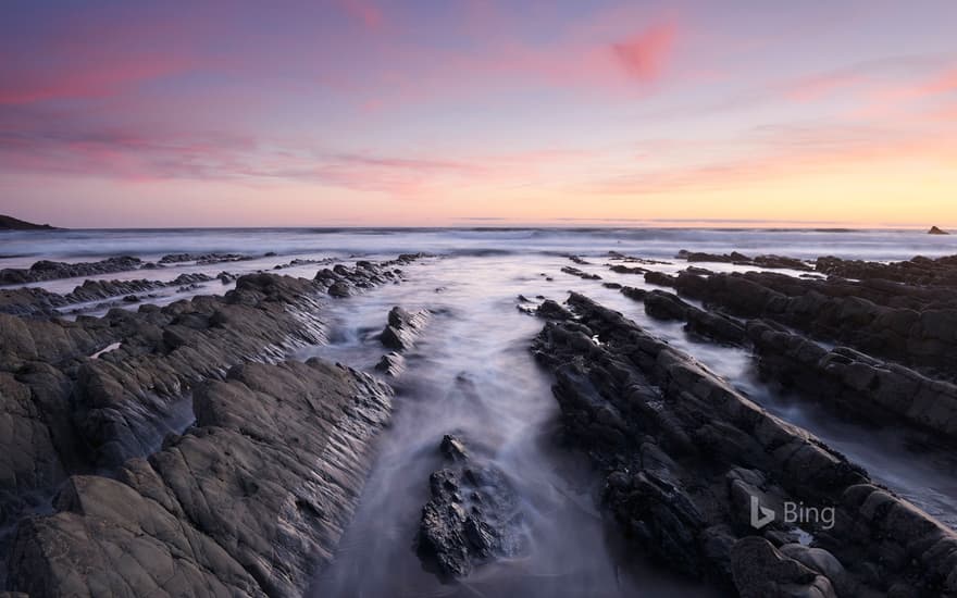 Jagged rocks at Welcombe Mouth, North Devon